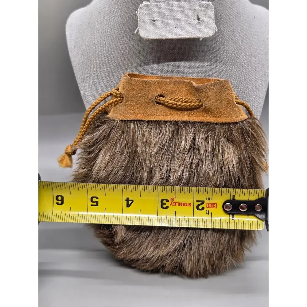 Vintage Native American Coyote Fur Medicine Bag 5.5